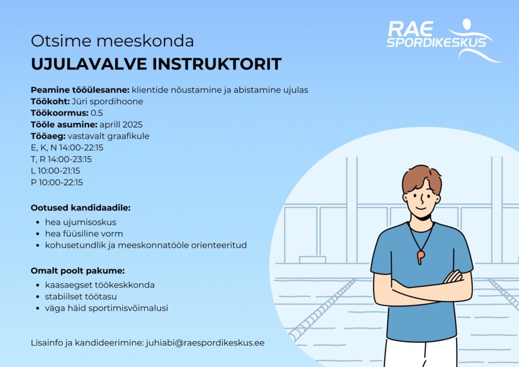 ujulavalve instruktor toopakkumine rae spordikeskus 1 Rae spordikeskus