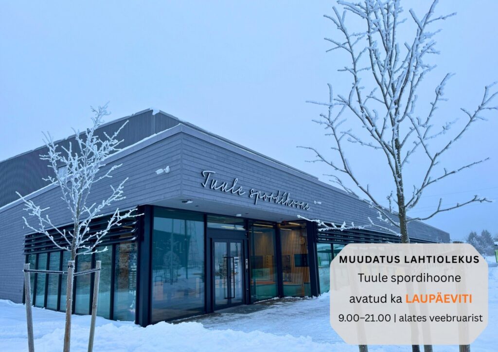 Tuule spordihoone lahtiolekuajad 1 Rae Spordikeskus jaanuar 2026 1 1 Rae spordikeskus